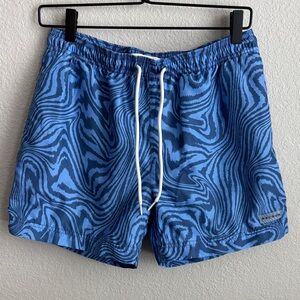 PACSUN Blue Swirl Swim Trunks size Small